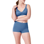 SPANX SPANXshape ExtraOrdinary Boyshort - Sculpting Compression - Women's Shapewear Underwear - Recycled Nylon Fabric Blend - Indigo Haze - Medium