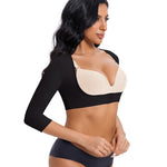 DEHORU Arm Shaper for Women Post Surgical Slimming Sleeves Compression Shirt Posture Corrector Tops Shapewear (BKBK M)