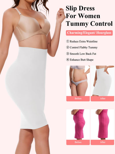 JOYSHAPER Shapewear Slip for Under Dresses Half Slip Tummy Control Dress Skirt Slip Body Shaper