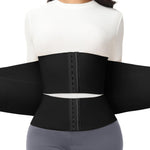 SHAPSHE Waist Trainer for Women Tummy Control Workout Cincher Triple Wrap Belt Postpartum Girdle with Hooks BLK/Medium