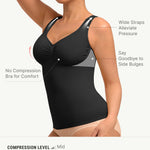 FeelinGirl Women Shapewear Tank Top Tummy Control Compression Tanks V Neck Seamless Body Shaper Camisole Tops for Women Black L