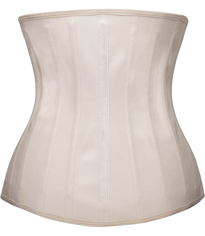YIANNA Womens Waist Trainer Underbust 25 Steel Boned Sports Fitness Workout Hourglass Body Shaper Weight Loss, YA1210-Beige-M