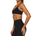 LASLULU Womens Black Sports Bra Sexy Cute Backless Sport Bra Workout Gym Yoga Pilates Bras Tops Clothes Outfits Strappy Padded Sports Bras (Black, Small)