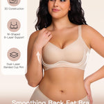 Slimers Wireless Supportive Bra for Women: Seamless Full Coverage Push Up Bras - Comfortable No Underwire T-Shirt Bras Beige