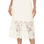 MANCYFIT Half Slips for Under Dresses Extender Slip Skirt for Women Lace Trim Long Underskirt 28 Inch Beige XX-Large