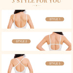 Irisnaya Backless Bodysuits for Women Tummy Control Lace Shapewear Body Suit with Built in Bra
