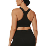 Thirdlove Seamless Racerback Flex Sports Bra, Wireless Workout Top for Women, Pullover Yoga Bras for Fitness, Gym, or Lounge, Compression Bra with Removable Cups, Medium Impact Black - Medium