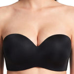 HSIA Strapless Bras for Women Push Up Seamless Underwire Padded Balconette Demi Convertible Bra for Small Busts Black 34C
