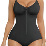 SHAPERX Women's Shapewear Bodysuit Tummy Control Seamless Zip-Up Body Shaper Waist Defining Body Suit