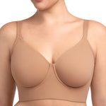 HSIA Bras for Women Minimizer Full Coverage Seamless Plus Size Longline Unlined Underwire Back Smoothing Bra, Dark Beige 38DD