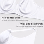 DELIMIRA Women's Inbarely Lift Full Coverage Bras Plus Size Unlined T Shirt Underwire Seamless Bra Back Smoothing White 36C