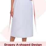 MANCYFIT Half Slips for Under Dresses Slip Skirt for Women A-line Underskirt for Dresses White Large