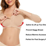 KSKshape Arm Shaper for Women Post Surgery Arm Lipo Compression Sleeves Front Closure Shapewear Bra Posture Corrector Tank Top,Beige,S