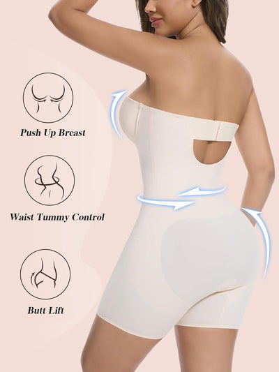 Slimers Strapless Shapewear Tummy Control: Strapless Body Shaper For Women With Built In Bra - Shapewear Bodysuit for Dress