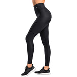 CompressionZ Compression Leggings for Women Waisted Performance Tummy Control Gym, Pilates, Travel, Yoga, Workout Pants Super High Waist Black Large