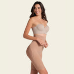 Leonisa Womens Seamless High Waist Shapewear with Thigh Compression,Beige,XL-XXL