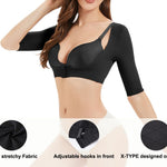 KSKshape Arm Shaper for Women Arm Compression Sleeves Post Surgical Slimming Sleeves Posture Corrector Tops Shapewear Black,XL