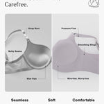 Popilush Wireless Bras for Women Comfortable Bra Seamless Bralette Full Coverage Deep V Snake Print Bra with Wide Straps