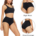 wirarpa Women's Cotton Postpartum Underwear High Waisted Ladies Panties Full Coverage Briefs 4 Pack Assorted Medium