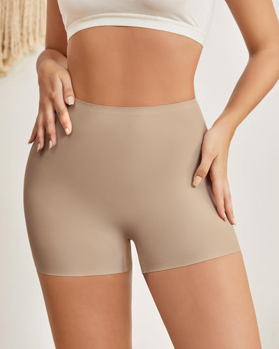 Banamic Womens Boy Shorts Seamless Underwear Anti Chafing Soft Biker Short Boxers Beige