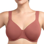 HSIA Bras for Women Minimizer Full Coverage, Plus Size T Shirt Unlined Underwire Smooth Bra, Seamless Cups Joan Ultimate Soft
