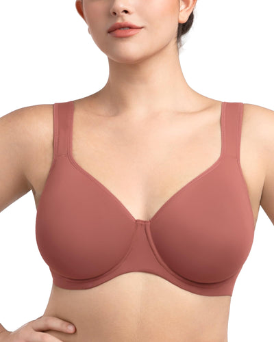HSIA Bras for Women Minimizer Full Coverage, Plus Size T Shirt Unlined Underwire Smooth Bra, Seamless Cups Joan Ultimate Soft