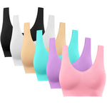 BESTENA 6 Pack Sports Bras for Women, Seamless Comfortable Workout Sleep Bra with Removable Pads