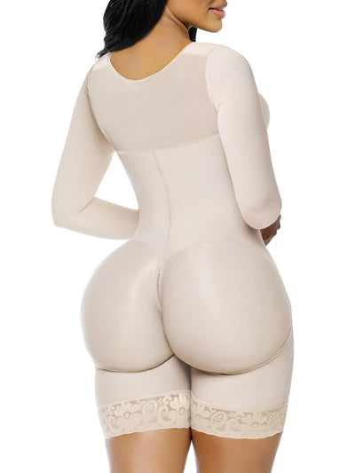 YIANNA Fajas Colombianas Moldeadoras Postpartum Shapewear for Women Tummy Control Arm Compression Full Body Shaper,YA7522-Beige-L