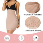 JOYSHAPER Shapewear Dress Slip for Under Dresses Skirt with Lace Half Slip Tummy Control Short Body Shaper Beige Large