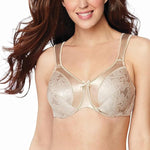 Bali Women's Minimizer Bra, Satin Tracings Underwire Bra, Bustline Slimmer, Full Coverage Bra