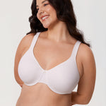DELIMIRA Women's Minimizer Bra Plus Size Underwire Smooth Full Coverage Seamless Bras Coconut White 34E