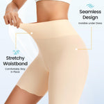 FRESBEIT Cooling Slip Shorts for Under Dress Women Anti Chafing Seamless High-Wasited Shapewear Short Workout Biker Shorts