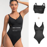Lover-Beauty Bodysuit Shapewear for Women Tummy Control Padded Adjustable Body Suit Sculpting Thong Black 3X-Large-4X-Large