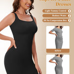 JOYSHAPER Shapewear Slip for Under Dresses Tummy Control Square Neck Womems Full Slips Invisible Body Shaper