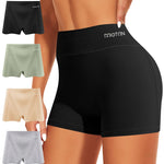 MIOTAN Women's Boy Shorts Underwear Cotton Boyshort Pack Boxer Briefs Tummy Control High Waisted Panties, Multicolor-C, M
