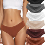 Kiqnsam Seamless Underwear for Women No Show Hipster Bikini Panties Low Rise Cheeky Breathable Soft Invisible Briefs 6 Pack