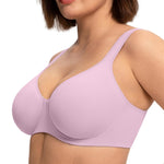 HSIA Bras for Women Minimizer Full Coverage, Plus Size T Shirt Unlined Underwire Smooth Bra, Seamless Cups Joan Ultimate Soft