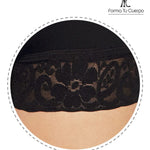 Forma Tu Cuerpo, Fajas Colombianas, Unnoticeable, Open Bust Bodysuit Mid Thigh, Straps, Black. (Ref. C-044) (L)
