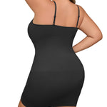 USEASY Shapewear Slip Dress for Women Under Dress Seamless Tummy Control Slip Dress Plus Size Smoothing Cami Dress Slips Black 3XL