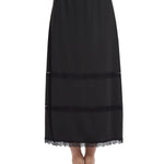 MANCYFIT Half Slip for Women Under Dresses Full Length Long Under Skirt with Lace 36" Black Large