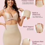 JOYSHAPER Half Slips Shapewear Skirt Under Dresses Tummy Control High Waist Slip Skirt With Built In Shapewear