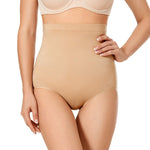 DELIMIRA Women's Tummy Control Shapewear Panties Plus Size High Waist Panty Taupe Tan 3X