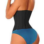 YIANNA Latex Long Torso Waist Trainer for Women Tummy Control Underbust Waist Cincher Corset Sport Girdle Body Shaper,YA11688-Black-L