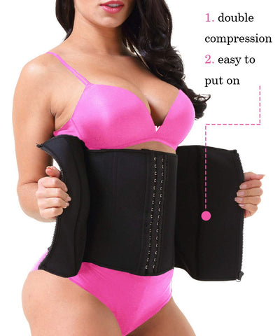 GainKee Women's Seamless Waist Trainer with Zipper (Medium, Belt)