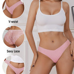 DHFBABY Sexy Cheeky Womens Underwear Comfortable Seamless Panties Luxurious Lace Bikini Briefs (US, Alpha, Large, Regular, Regular, A-6 Pack-6 Color)