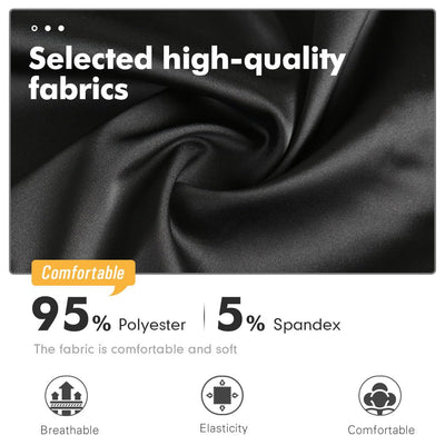 MANCYFIT Women's Half Slips for Under Dresses Slip Skirt Extender Satin Underskirt Black 3X-Large