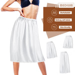 Haysandy 3 Pieces Half Slips for Women 3 Kinds of Length 19, 27, 35 Inch Slip Under Dress Satin Lace Long Skirt (White, X-Large)