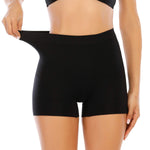 Womens Slip Shorts for Under Dress Seamless Shapewear Boyshorts Tummy Control Panties Shaping Shorts(#1 Black(light Tummy Control),Large)