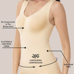 ATTLADY Shapewear Tank Tops for Women - Tummy & Waist Control Compression Camisole | Slimming Seamless V-Neck Body Shaper Vest