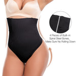 SHAPERIN Thong Shapewear for Women Tummy Control High Waisted Thong Panties Slimming Body Shaper Underwear Black M
